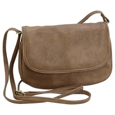 Afbeelding van JENNIFER JONES Kleine dames schoudertas avondtas comfortabele handtas met veel vakken Crossbody bag (bruin)
