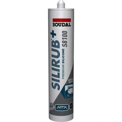 Afbeelding van Soudal Silirub+ S8100 Neutraal Sanitairkit Ral 9010 300 ml 134444