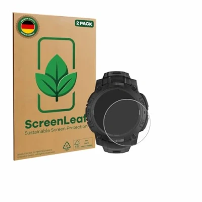 Afbeelding van ScreenLeaf Screenprotector voor Garmin Instinct 3 Solar Tactical Edition (45 mm) Duurzame schermbescherming Folie Beschermfolie transparant (2 Stuks)