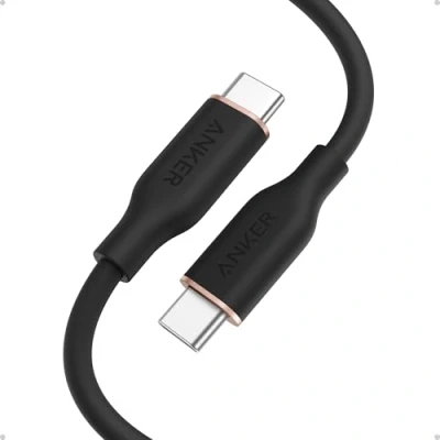 Afbeelding van Anker USB C naar kabel, 240 W Flow type snellaadkabel voor iPhone 16/15 serie, MacBook Pro/Air, iPad Galaxy S24 en meer (USB 2.0, 90 cm, nachtzwart)