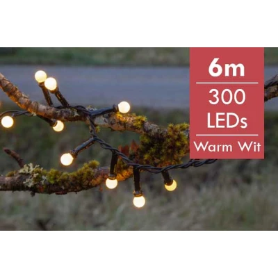 Afbeelding van Kerstboomverlichting LED Berry mini 6 meter div lichtstanden 300 lampjes Ook geschikt voor buiten lichtkleur: Warm Wit met stekker Kerstdecoratie