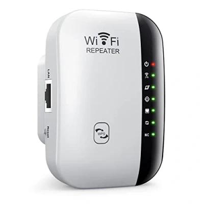 Afbeelding van WiFi extender, HYCLAM 300 Mbps Range Extender ondersteunt AP/Repeater Mode en WPS functie, Repeater met Ethernet poort, Quick Setup, Home Wireless Signal Booster