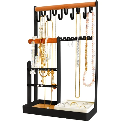 Afbeelding van Sieradenrek Galeara design Sieradenhouder Zwart Trendy voor halskettingen armbanden en meer