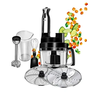 Afbeelding van MPM Complete Keukenmachine Foodprocessor met Accessoires Keukenrobot Zwart 800W