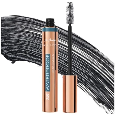 Afbeelding van M. Asam Magic Finish 38 Waterproof mascara Deep Black (12 ml) waterdichte met technologie en arganolie, volumineuze wimpers in perfecte definitie lengte, make up voor grip
