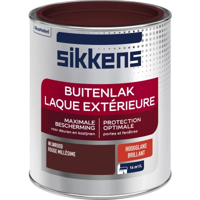 Afbeelding van sikkens buitenlak hoogglans wijnrood 0.75 ltr
