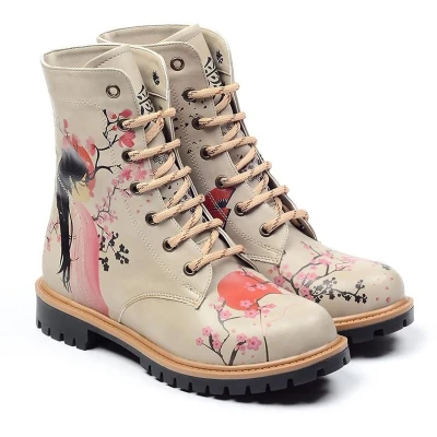 Afbeelding van GOBY Sakura Geisha Laarzen Handmade Vegan Leer Dames Maat 42