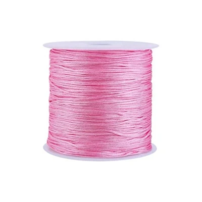 Afbeelding van Haofy nylon koord, 100 m x 0,8 mm, kralenkoord, macramédraadkabel voor doe het zelf handwerk, armbanden, halskettingen en rattail, nylondraad, satijnen koord maken van sieraden,