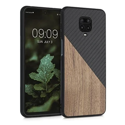 Afbeelding van kwmobile hoesje compatibel met Xiaomi Redmi Note 9S / 9 Pro Max Backcover in donkerbruin Smartphonehoesje