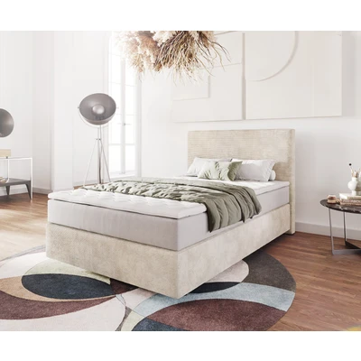 Afbeelding van DELIFE Boxspringbed Dream Well 120x200 cm Cord Beige met Pocketveringmatras en Topper Visco