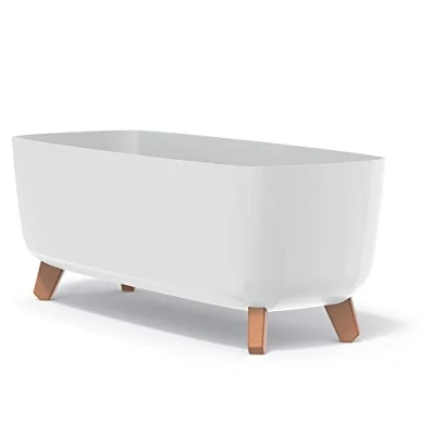 Afbeelding van Prosperplast Gracia Bloempot met poten en inzet Wit 58 x 24 23,5 cm