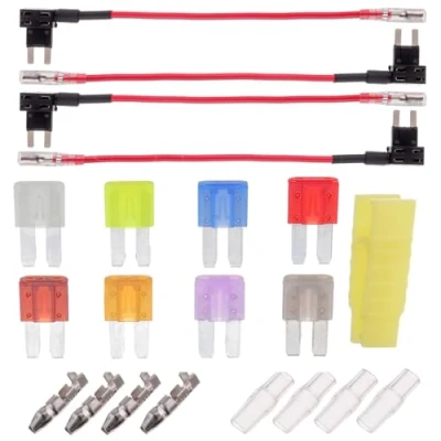 Afbeelding van BOJACK 4 stuks Micro2 zekeringhouders, 12 V, auto zekeringhouder, met 8 zekeringhouders (2 A/3 A/5 A/7,5 A/10 A/15 A/20 A/25 A)