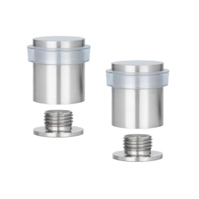 Afbeelding van EVI Pak 2 Deurstoppers 20x25mm Basis met schroefdraad Transparant rubber Roestvrij staal Inclusief schroef + bevestigingsplug Model I 181 TCB