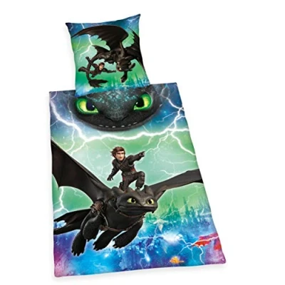 Afbeelding van Herding Dreamworks Dragons Beddengoedset, omkeerbaar motief, dekbedovertrek 140 x 200 cm, kussensloop 70 90 katoen renforcé