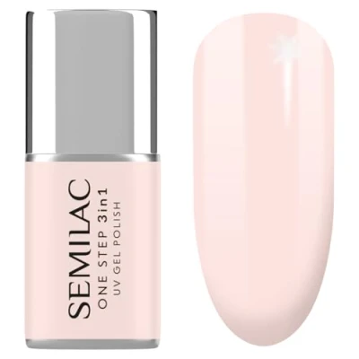 Afbeelding van S254 Semilac One Step Hybride nagellak 3 in 1, beige, 5 ml, innovatieve gekleurde UV led