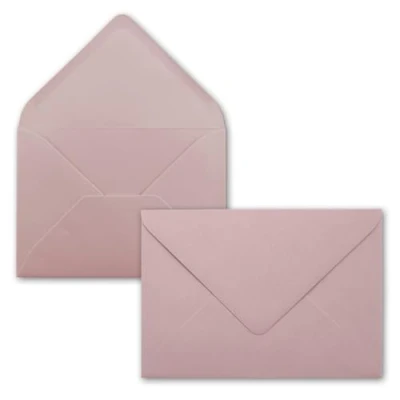 Afbeelding van Gustav Neuser FarbenFroh Enveloppen, DIN C6, 114 x 162 mm, gegomd, met natte plakrand, zonder venster, voor wenskaarten, uitnodigingen en waardebonnen, 75 stuks, oudroze