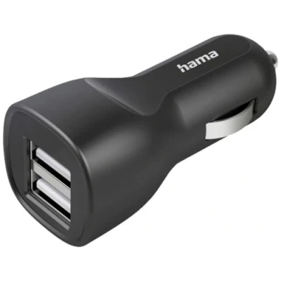 Afbeelding van Hama Auto Oplader Met 2X Usb A Aansluiting 12 W Zwart