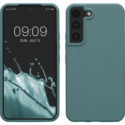 Afbeelding van kwmobile telefoonhoesje geschikt voor Samsung Galaxy S22 Hoesje met siliconen coating Smartphone case in Arctische nacht