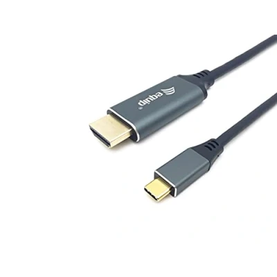 Afbeelding van Equip 133417 video kabel adapter 3 m USB Type C HDMI A (Standaard) Grijs, Zwart