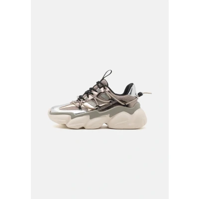 Afbeelding van Steve Madden Spectator Sneakers laag, Dames, Maat: 37, Pewter/gold Imitatieleer/ textiel