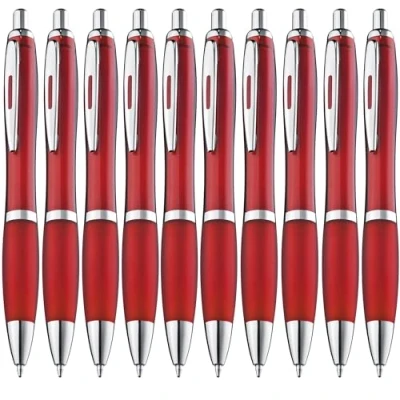 Afbeelding van ZENSCRIBE® Ergonomische balpen, 10 stuks, premium balpenset, hoogwaardig, antislip pen voor eenvoudig en zacht schrijven, blauwschrijvende bordeaux
