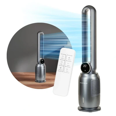Afbeelding van Genius Invictus Air AC7 luchtkoeler, set, 6 delig, 4 in 1 luchtkoeler voor effectieve kamerkoeling tot 20 m², met SilentAir technologie, afstandsbediening en elegant design, verfrissende lucht zonder