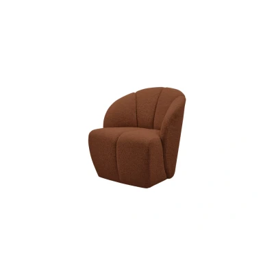 Afbeelding van Woood Mojo Draaifauteuil Bouclé Roest Bruin Melange