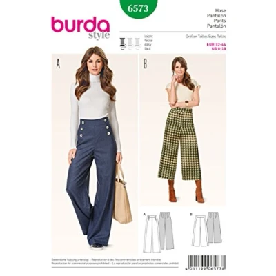 Afbeelding van Burda B6573 Broeknaaipatroon, papier, wit, 19 x 13 1 cm