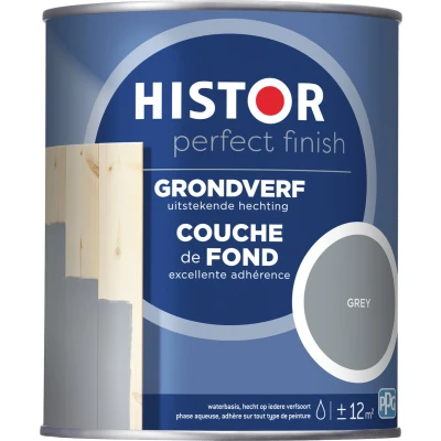Afbeelding van Histor Perfect Finish Grondverf Grijs Wit Lakverf 750 ml