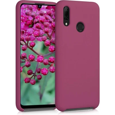 Afbeelding van kwmobile telefoonhoesje geschikt voor Huawei P Smart (2019) Hoesje met siliconen coating Smartphone case in granaatappelrood