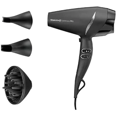 Afbeelding van Remington Föhn Supercare PRO (2200 Watt 130km/u, AC Motor, Krachtig, Gezonde Temperatuur, Anti pluis, incl. 2 Blaasmonden en Diffuser, Coolshot) Hair Dryer AC7250 (Amazon Exclusief)