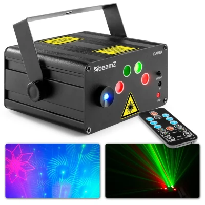Afbeelding van BeamZ Dahib disco laser met 2 lasers en felle blauwe LED