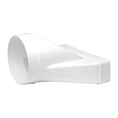 Afbeelding van 220 x 55 mm / 22 5,5 cm rechthoekige buisconnector voor ronde buizen 125 12,5 aansluiting ventilatiesysteem, verwarmen, koelen ventilatieelement beperkte ruimtes.