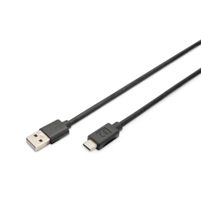Afbeelding van ASSMANN Electronic AK 300148 030 S 3m USB C A Mannelijk Zwart kabel