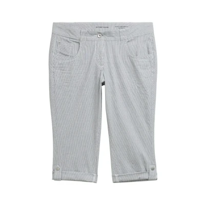 Afbeelding van TOM Tailor Capri Shorts, Dames, Maat: 36, Delicate navy white stripe