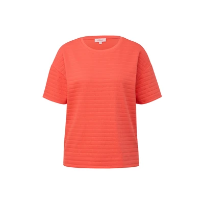 Afbeelding van s.Oliver MIT Musterstruktur Tshirt basic, Dames, Maat: 32, Hellorange
