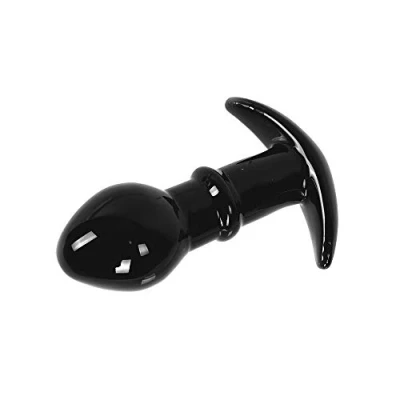 Afbeelding van Glazen buttplug met handvat zwart