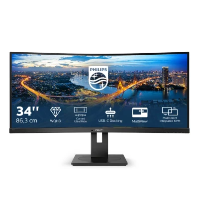 Afbeelding van Philips B Line 346B1C/00 34 Wide Quad HD 100Hz USB C 90W Curved VA Monitor