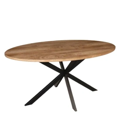 Afbeelding van Eettafel ovaal 160cm Rato lichtbruin ovale tafel