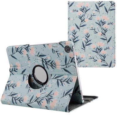 Afbeelding van Samsung Galaxy Tab A9 Plus Hoes: iMoshion 360 Draaibare Design Bookcase 2.0 Flowers Kunstleder Tablet Hoezen