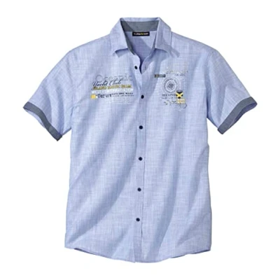 Afbeelding van ATLAS FOR MEN Gevlamd overhemd Island Nautic Heren Verkrijgbaar in grote maten 3XL