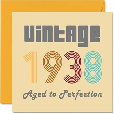 Afbeelding van 85e verjaardagskaarten voor mannen en vrouwen vintage 1938 verouderd tot perfectie 85 verjaardagskaart grappig haar hem, 145 mm x beste vriend overgrootvader oma oppas Nanny Nan