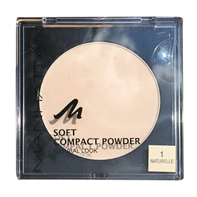 Afbeelding van Manhattan Soft compact Powder, helder poeder met poederkwast voor een matte, gelijkmatige teint, kleur naturel 1, 1 x 9 g