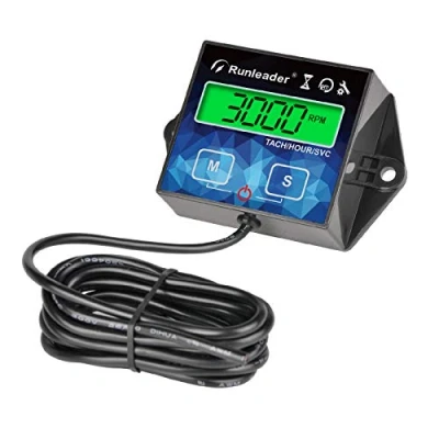 Afbeelding van Runleader RL HM011G Digitale toerenteller/bedrijfsurenteller, groen display met achtergrondverlichting voor grasmaaiers, bladblazercompressor, sneeuwscooter, marine, jet, ski, motorcross, ATV,
