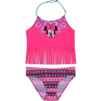 Afbeelding van Minnie Mouse DISNEY Neon roze Aztec patroon zwempak met kwastjes / 104 110