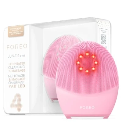 Afbeelding van FOREO LUNA 4 plus reinigingsapparaat met nabij infrarood, verwarmd rood LED licht en tonifiërende microstroommassage voor de normale huid