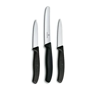 Afbeelding van Victorinox Swiss Classic groentemessen, 3 delige set, 2x 1x groentemes, Made, geschikt voor de vaatmachine, zwart