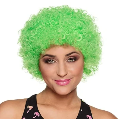 Afbeelding van Boland Pruik Pop Groen Afro Kort Unisex Clown 80&#039;s &amp; 90&#039;s Disco