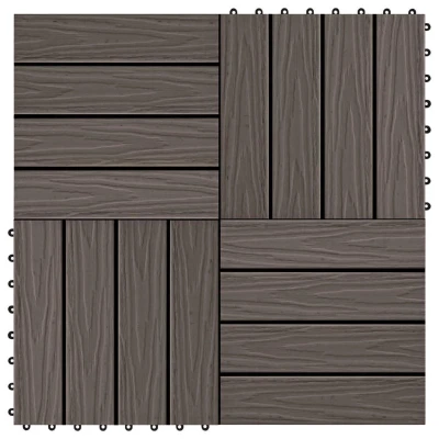 Afbeelding van Terrastegels diep reliëf 30x30 cm 1 m² HKC donkerbruin 11 st