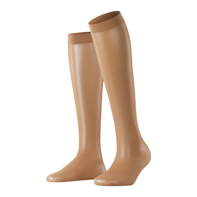 Afbeelding van FALKE Dames Kniekousen Net W KH Sheer Gedessineerd 1 Paar, Huidskleur (Powder 4169), 39 42